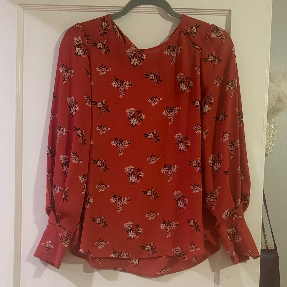 LOFT Floral Long Sleeve Blouse